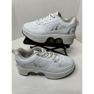 AGLOAT Retractable Sneaker Roller Skate Shoes Size 9.5–PopOut Wheels Convert C03
